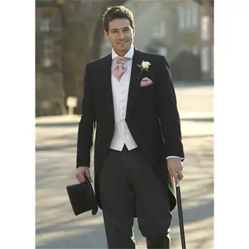 חליפות גברים & בלייזרס 2023 שחור עיצוב Mens חתונה נשף הסיום (ז ' קט+מכנסיים+וסט) Slim Fit גברים חליפת החתן גבר חליפות חתן