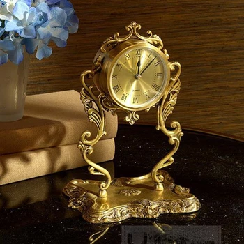 ציון גבוה יוקרה נחושת טהור, שעון קישוטים אירופאי צרפתי אמריקאי ניאו-קלאסי ואביזרים, שעון שולחני שעון של שולחן