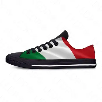 איטליה איטלקית איטליה דגל פטריוטי אופנה מצחיק מזדמנים נעלי בד נמוך העליון קל משקל לנשימה הדפסת 3D גברים, נשים, נעלי ספורט
