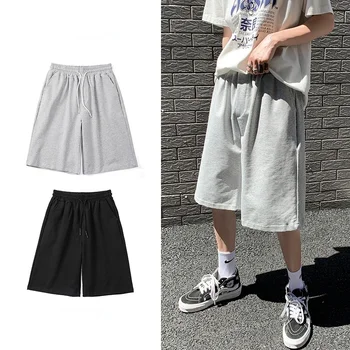 ישר מזדמנים מכנסיים קצרים גברים בגדי הקיץ החדש קוריאני גדול מוצק צבע פשוט Dstring באגי זכר מכנסיים קצרים