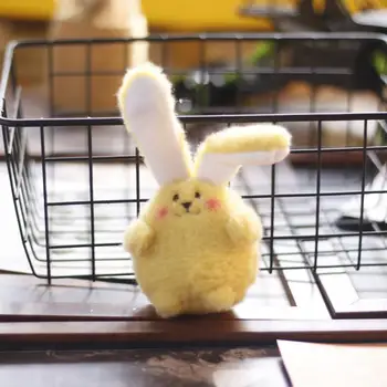 מציאותי ארנב צעצוע ממולא גבוהה סימולציה חזקה גמישות דקורטיביים צעצוע סימולציה מציאותית הארנב המפוחלץ במחזיק מפתחות