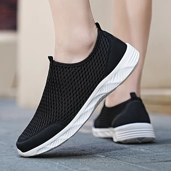 גברים אופנה נעלי ריצה לנשימה הליכה רשת שטוח נעלי התעמלות לבנות נעליים מזדמנים נעלי ספורט נעליים