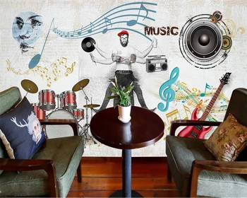 beibehang 2019 חדש תלת מימדי טפט נורדי המקורי מגמת מוסיקה נוסע רקע קיר רקע טפט 3d