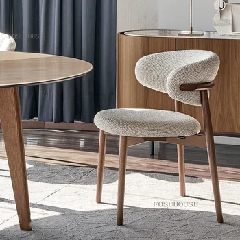 נורדי אוכל עץ מלא כסאות מטבח כיסא מודרני מינימליסטי יוקרה מעצב בד חדר האוכל ערכות ריהוט הבית