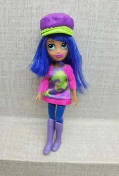 1pcs חמוד מקסים שיער כחול בנות נסיכה פולי כיסים בובת ילדה דמויות 9cm הטוב ביותר עבור DIY מיני בובה מתנות