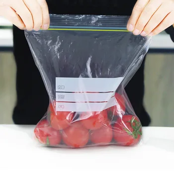 מקרר מזון טרי-מחזיק תיק רוכסן עצמי איטום שקית כפולה בתוך תיבה סגורה גס גרגר תיק קומפקטי לשימוש חוזר שקית פלסטיק.