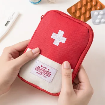 תיק הרפואה חמוד מיני נייד ערכת עזרה ראשונה חירום רפואי ערכות מארגן נסיעות משק הרפואה הגלולה אחסון תיק(גדול)