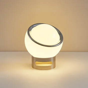 צרפתי הבאוהאוס אופל מנורת שולחן לחדר השינה ליד המיטה יצירתי חלב אור הזכוכית חלבון מנורת שולחן אווירת עיצוב הבית Led לילה אור