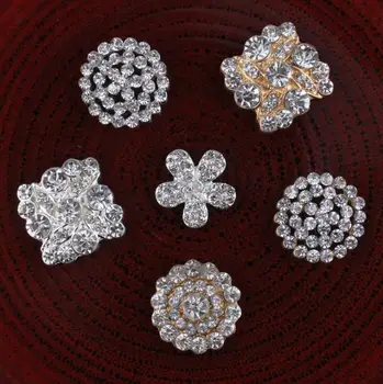 מתכת, יהלומים מלאכותיים כפתור חתונה קישוט פרח שיער מרכז עיצוב אלבומים אביזרים