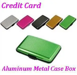 600pcs/מגרש * עמיד למים עסקים ID כפי שראיתם בטלוויזיה כרטיס אשראי הארנק מחזיק אלומיניום Metal Case Box (opp שקית החבילה)