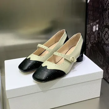 איכות נעלי עור לנשים מרי ג ' יין נעליים מזדמנים להחליק על פרדות הקיץ הליכה נשים דירות Fashin נעלי אישה