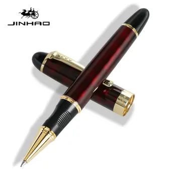 JINHAO X450 מתכת רולר בול עט ייחודי ססגוניות זהב קליפ חלקה בכתב דיו שחור 