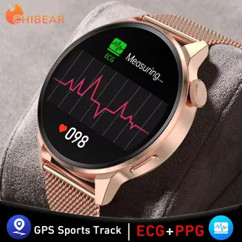א. ק. ג+PPG עמיד למים שעון חכם גברים, נשים, כושר גשש GPS ספורט מסלולים 2023 חדש NFC Bluetooth שיחה Smartwatch גברים עבור HUAWEI